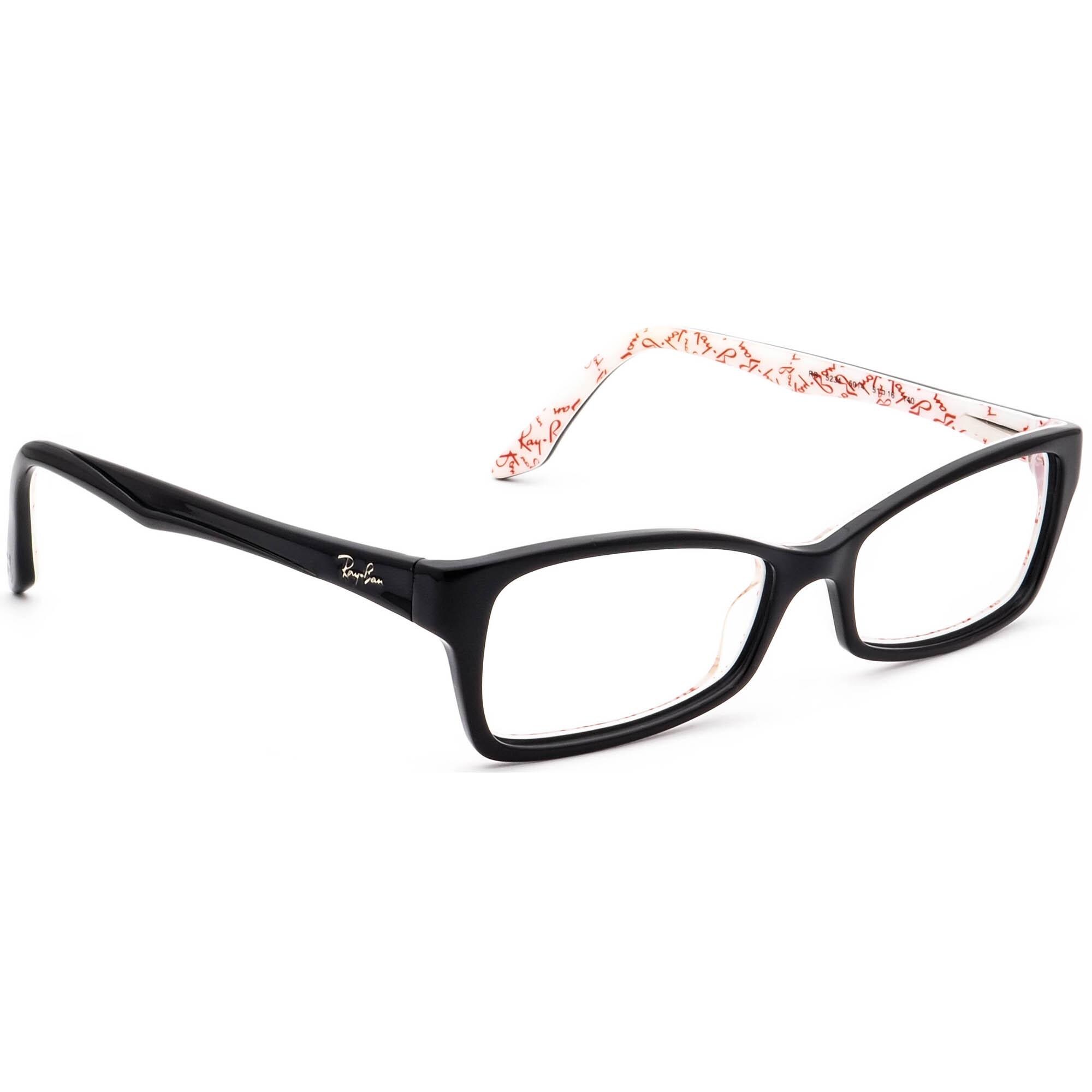 Ray Ban Eyeglasses Black Rectangle Full Rim Women\'s RB 5234 5014 51-16 140 Ray Ban RB 5234 5014 Rectangle Black White Eyeglasses  main image 2