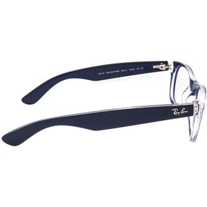 Ray-Ban Sunglasses Frame Only RB 2132 New Wayfarer 6053/71 Matte Blue on Clear Square Italy 52 mm image 4