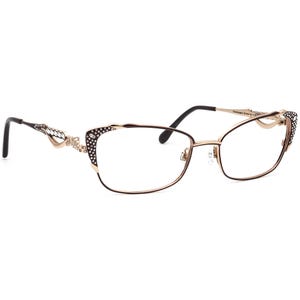 Caviar Women's Eyeglasses M 5644 C. 16 Brown/Gold Rhinestones Semi Cat Eye Metal Frame 54[]15 135
