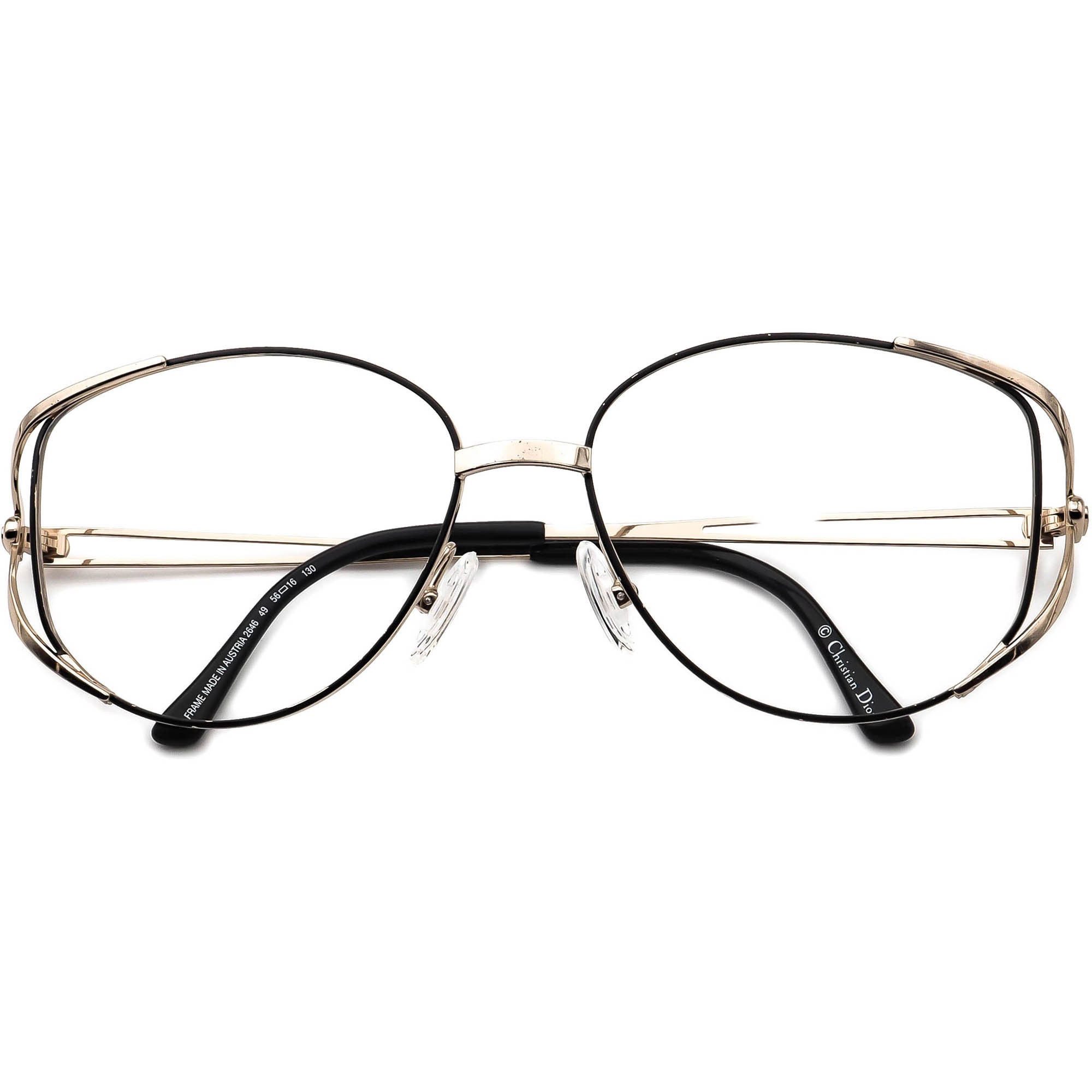 Christian Dior Eyeglasses 2646 49 Gold/black Metal Frame - Etsy Israel