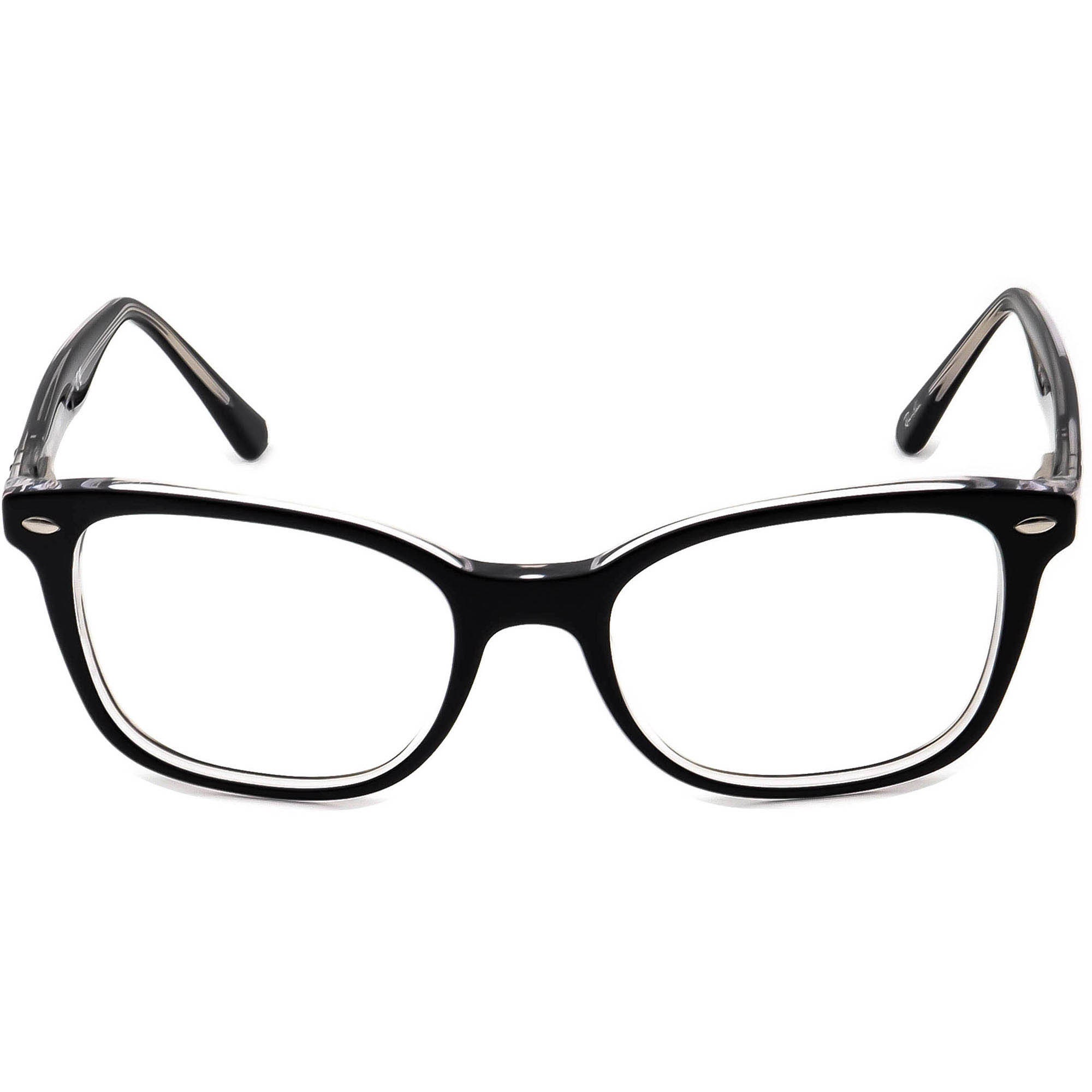 Ray-Ban RB‎ 5285 2034 Black Transparent Square Eyeglasses Frames 53-19-145 Case Ray-Ban Eyeglasses RB 5285 2034 Black on Clear Square Frame  main image 3