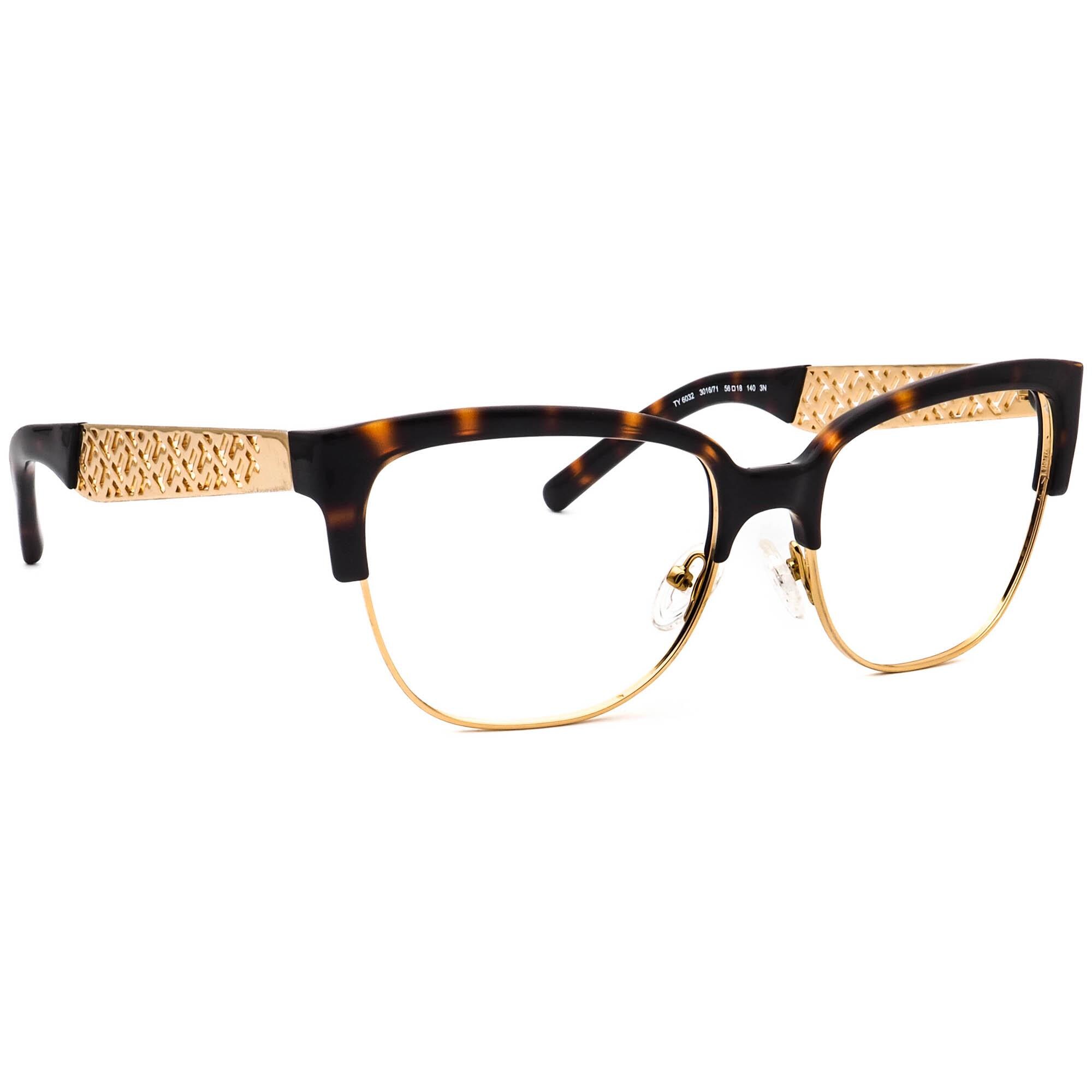Tory Burch TY6032 Tory Burch Brown Tortoise Gold Club Master Glasses TY6032  main image 3