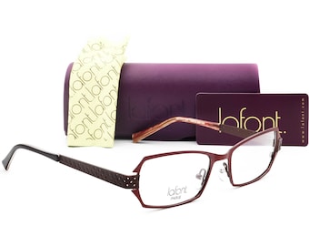 Jean Lafont Eyeglasses Helene 628 Matte Red&Brown Rectangular France 52[]18 133