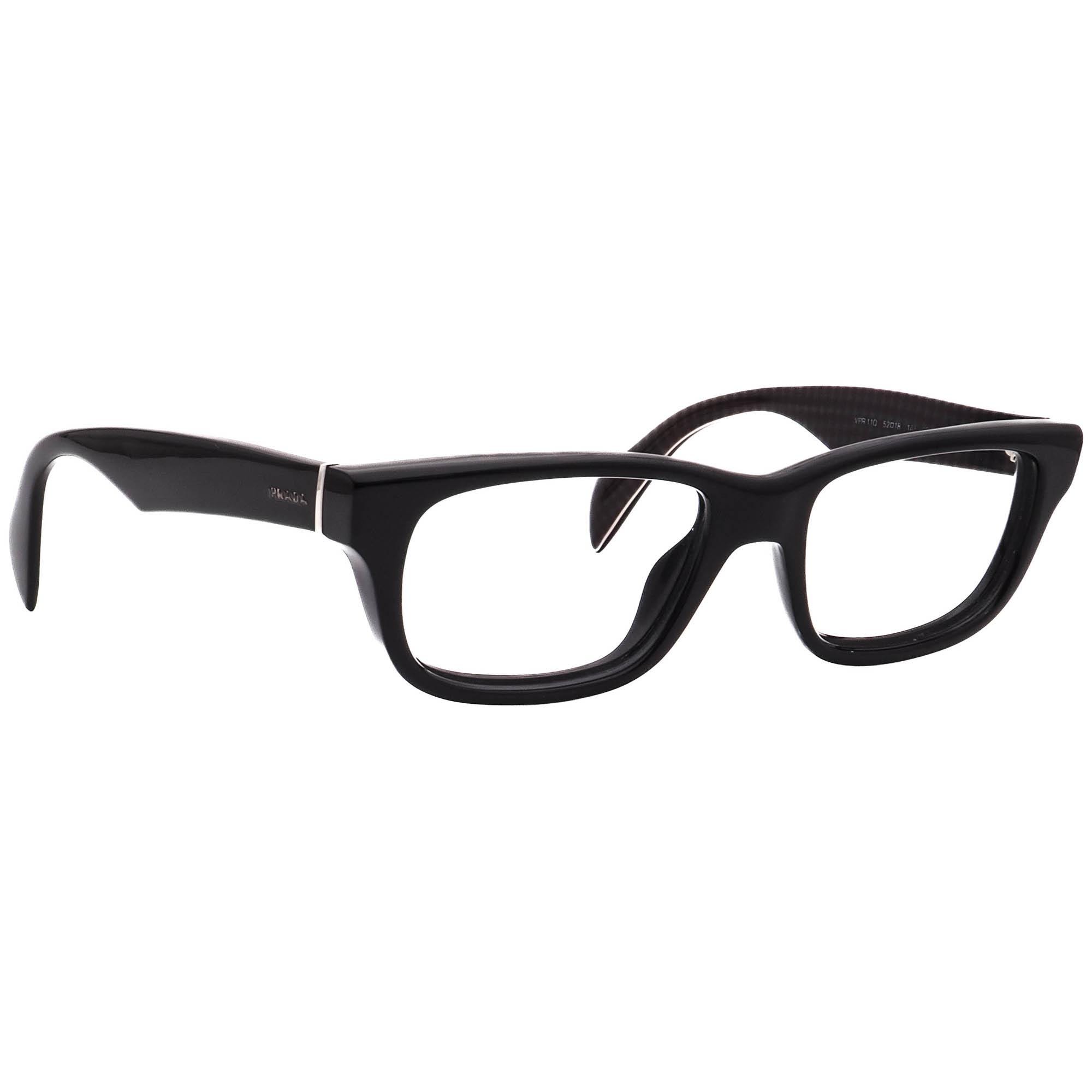 PRADA VPR06P 1AB-101 Black Oval Eyeglasses 52-18 140 Case Box Cloth Buy Prada VPR 06S 1AB-1O1 – Eyewear Collections main image 4