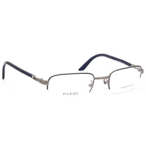 Gucci Eyeglasses GG 1369/Y 4XK Gunmetal/Blue Half Rim Frame Italy 50[]21 135