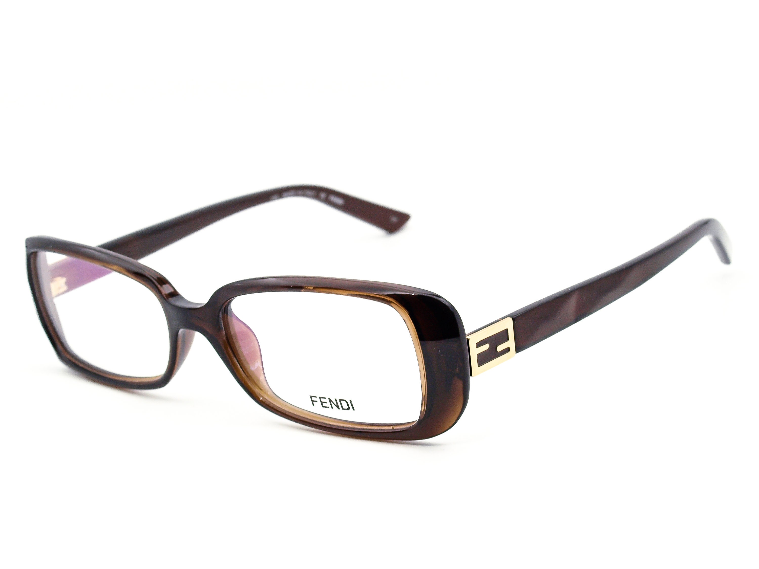 Fendi Women's Eyeglasses F898 209 Brown Rectangular Frame | Etsy