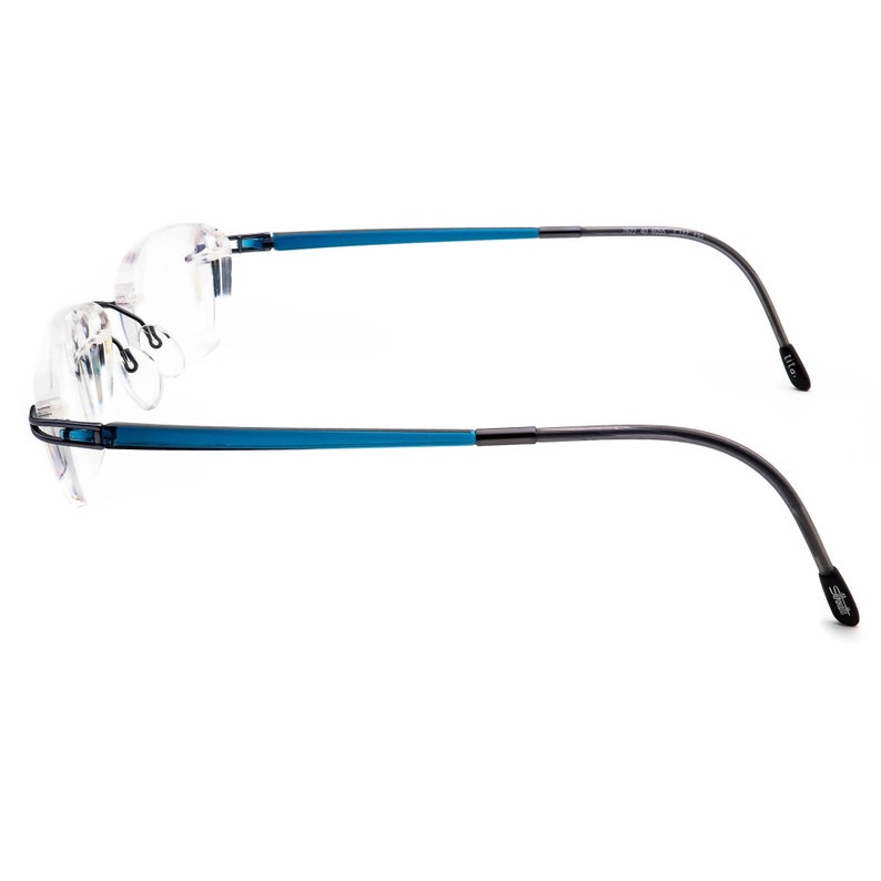 Silhouette Eyeglasses 7622 40 6055 Titan Blue Rimless Frame | Etsy