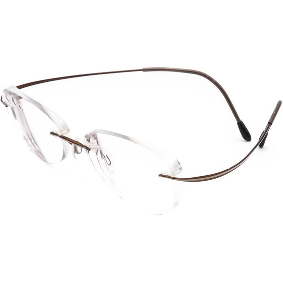 Silhouette Eyeglasses 6576 6082 Titan Brown&White… - image 3