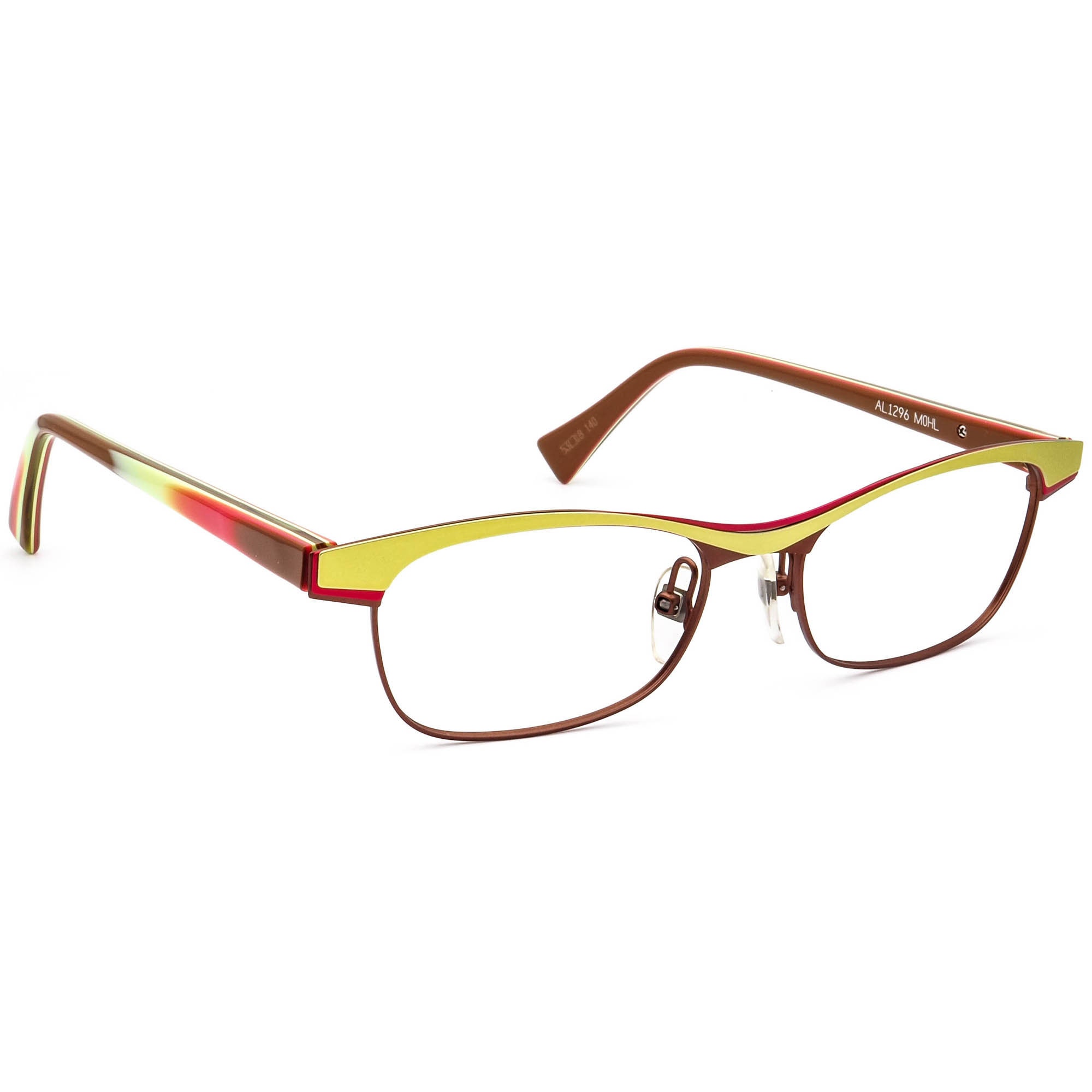 Alain Mikli Eyeglasses AL1296 M0HL Green/brown/red Browline - Etsy