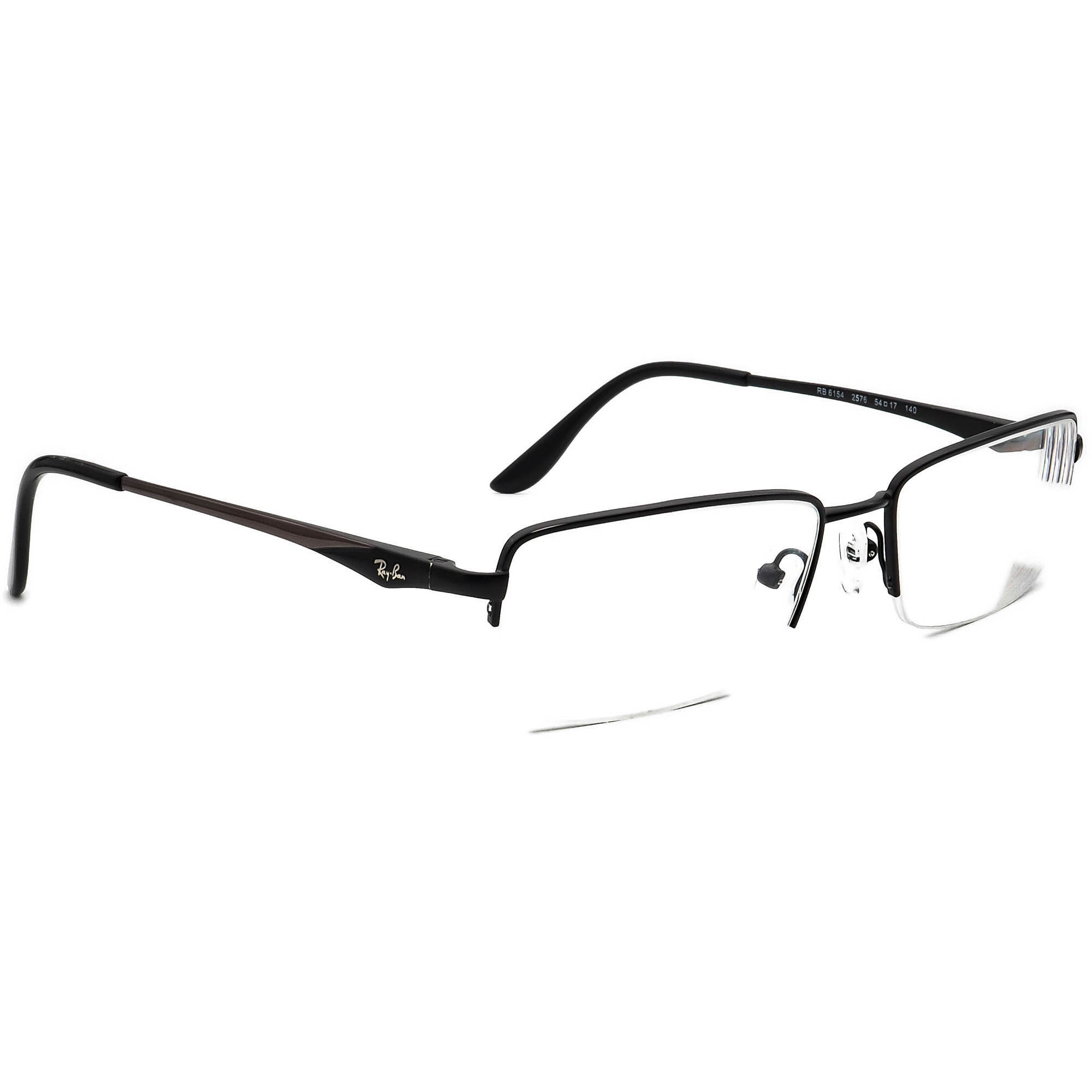 Ray-ban Eyeglasses RB 6154 2576 Black Half Rim Metal Frame 54[]17