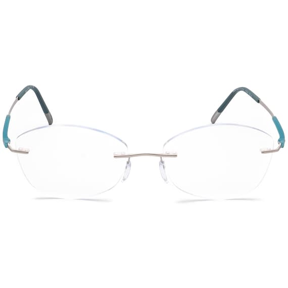 Silhouette Eyeglasses 5540 70 7000 Silver/Blue Ri… - image 2