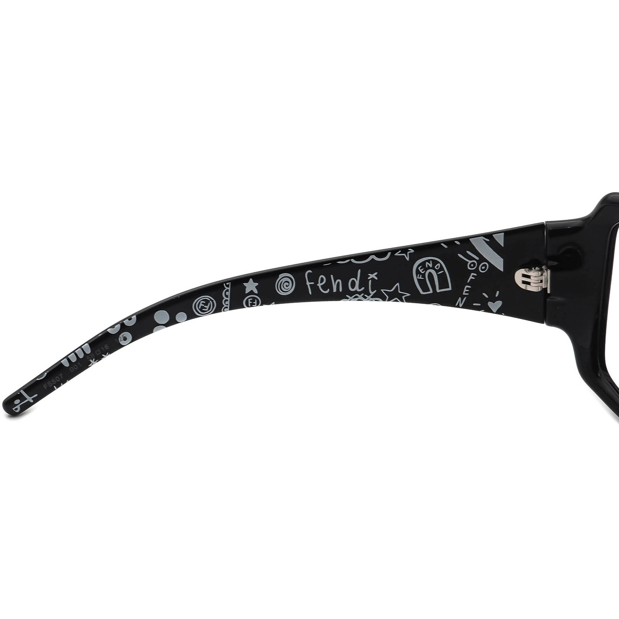 フェンディ プラスチック FS507 サングラス Fendi Women's Sunglasses Frame Only FS507 001 Glossy Black