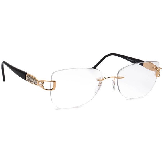 Silhouette Women's Eyeglasses 6761 20 6061 Crystals Black Gold W