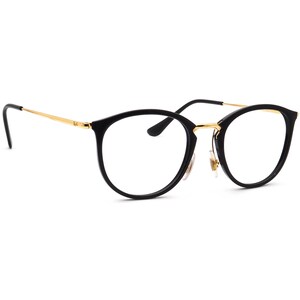 Gafas graduadas Ray-Ban RB 7140 2000 Montura Phantos Negro Pulido/Dorado 49[]20 150 imagen 1