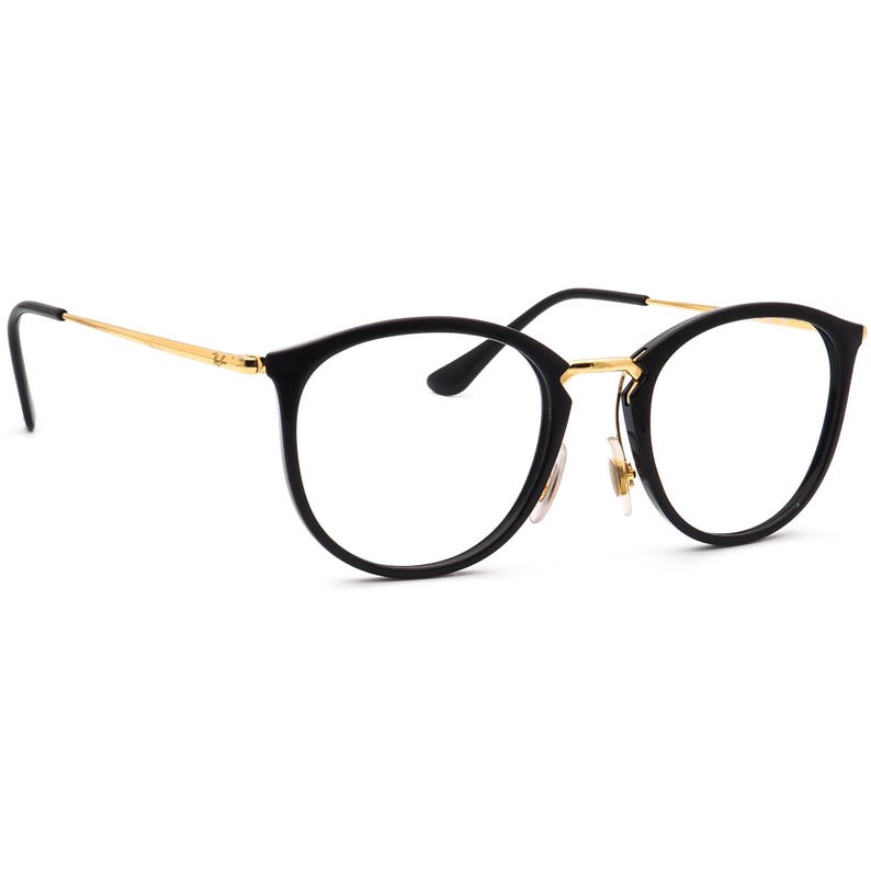 Gafas graduadas Ray-Ban RB 7140 2000 Montura Phantos Negro Pulido/Dorado 49[]20 150 imagen 1
