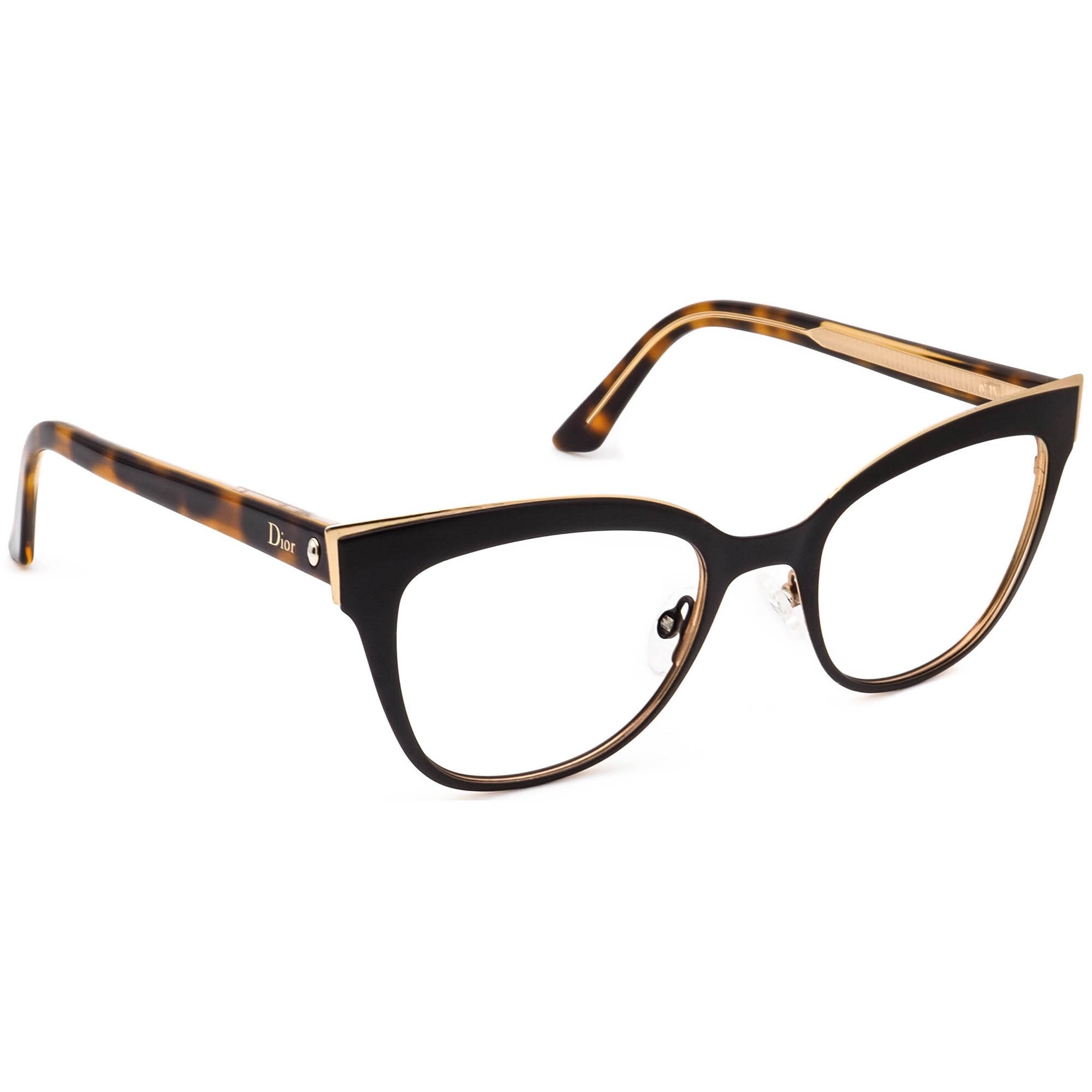 Christian Dior Montaigne n11 Eyeglasses Black Gold Cat Eye Frame Italy 51-16-145 Christian Dior Montaigne 16 Eyeglasses FRAMES NA3 Tortoise  main image 3