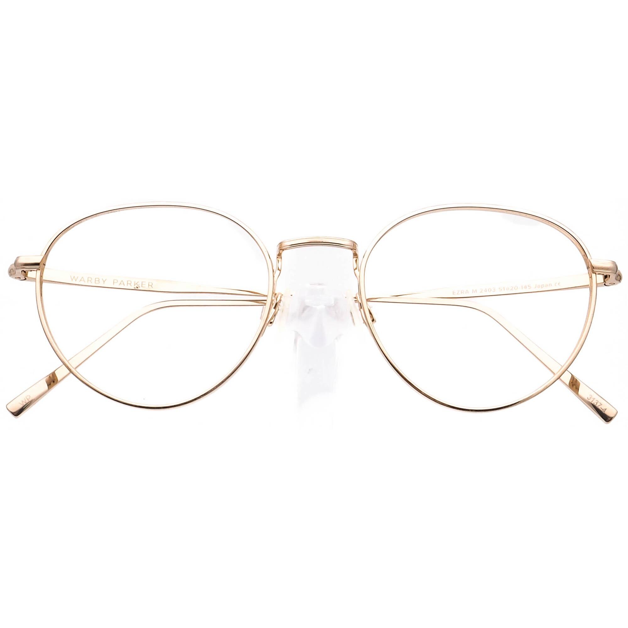 Warby Parker Eyeglasses Ezra M 2403 Polished Gold Stretched 