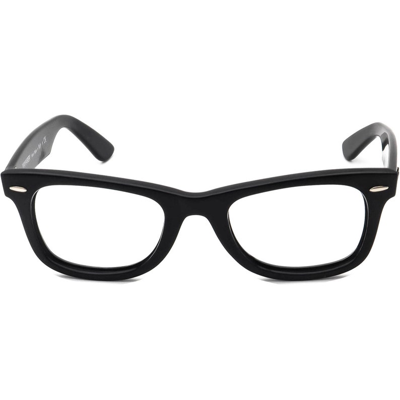 May include: Black plastic framed spectacles with a classic rectangular shape.