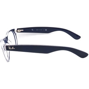 Ray-Ban Sunglasses Frame Only RB 2132 New Wayfarer 6053/71 Matte Blue on Clear Square Italy 52 mm image 5