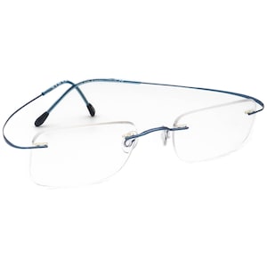 Silhouette Eyeglasses 7395 40 6054 Titan Blue Rimless Frame Austria 48[]19 130