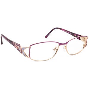 Gafas de vista Cazal para mujer MOD. 1075 COL.001 Montura rectangular morada y dorada Alemania 52[]16 135