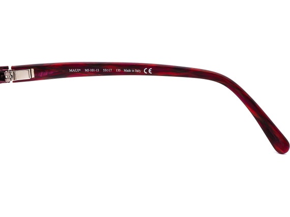 Maui Jim MJ-101-13 Burgundy Marbled Oval Sunglasses Made in Italy 55-17-135 Maui Jim Sunglasses FRAME ONLY MJ 101 13 Burgundy Oval Italy  main image 2