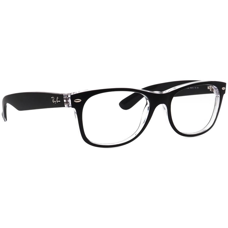 Gafas de sol Ray-Ban RB 2132 New Wayfarer 6052 Matte Black on Clear Square Italy 55 mm (solo montura) imagen 1