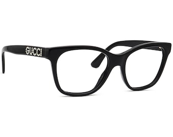 メガネ Gucci GG0420O 001 Luxury Square Eyeglasses with Crystals New GUCCI Eyeglasses GG0420O 001 52-18 140 Black & Gold