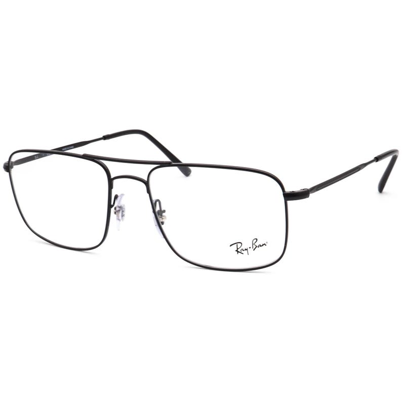 Gafas de vista Ray-Ban RB 6434 2509 con montura cuadrada de metal negro pulido, 55[]18 145 imagen 3