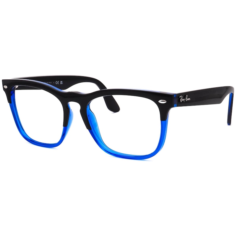 Ray-Ban Sunglasses Frame Only Steve RB 4487-V 6632/19 Polished Black On Blue Square Italy 54 mm image 3