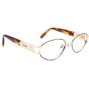 Fendi Vintage Sunglasses Frame Only FS209 Tortoise Oval Italy 54 mm