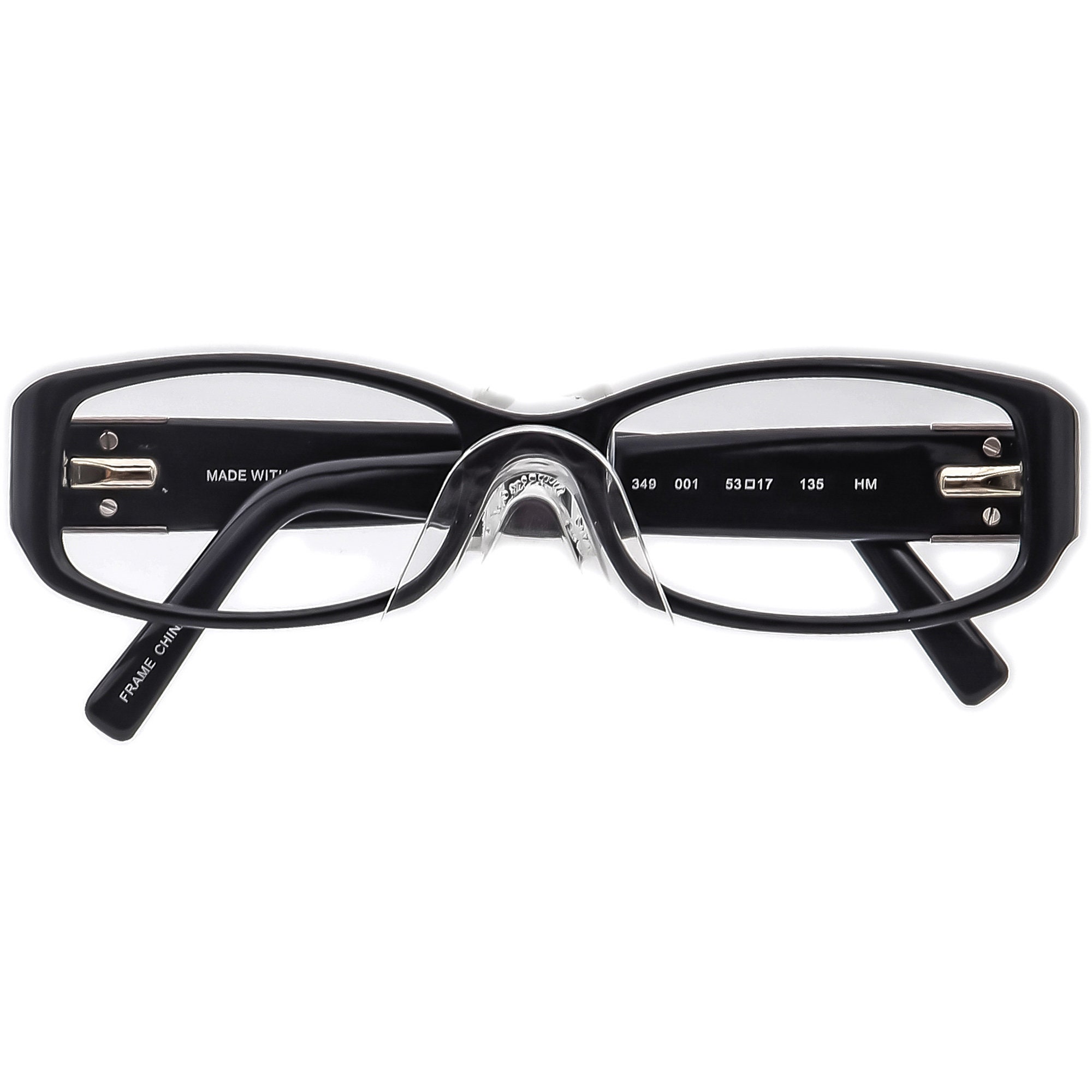 Luxe Eyeglasses 349 001 Swarovski Elements Black Rectangular