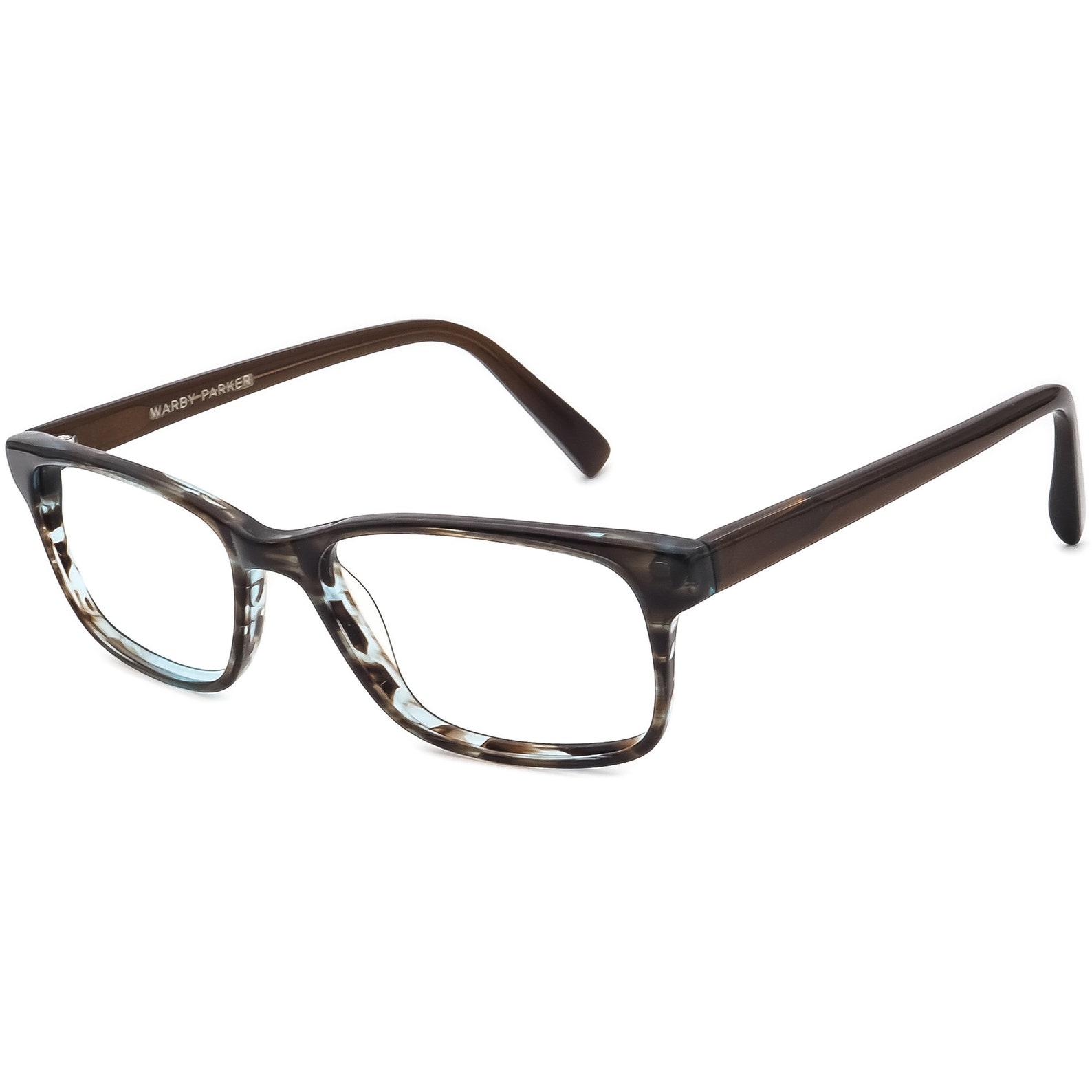 Warby Parker Eyeglasses Theo-141 Brown&blue/brown Horn Rim | Etsy