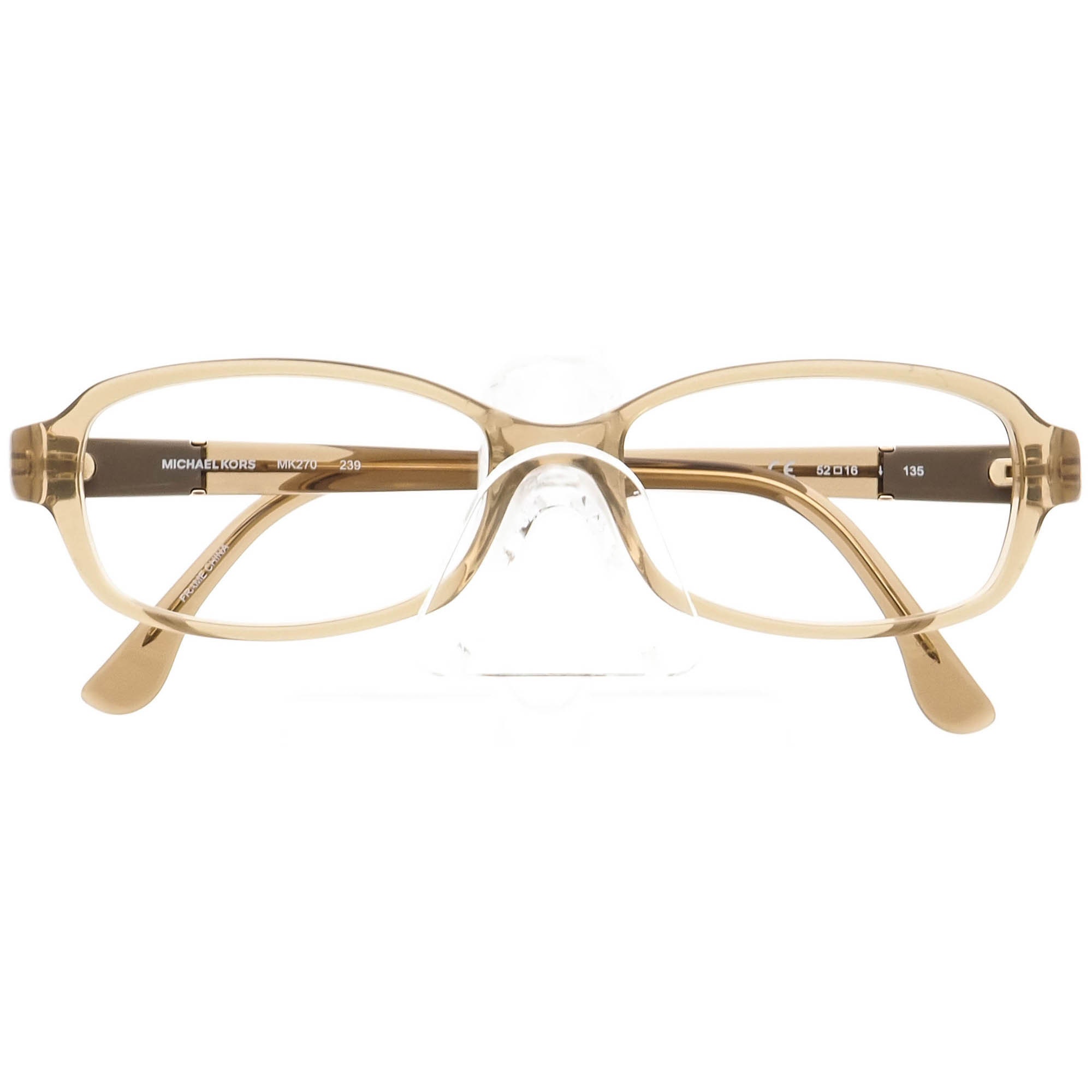 MICHAEL KORS MK270 239 52-16-135‎ Brown Gold Eyeglasses Designer Eyewear MK Michael Kors Eyeglasses MK270 239 Crystal Taupe Rectangular  main image 2