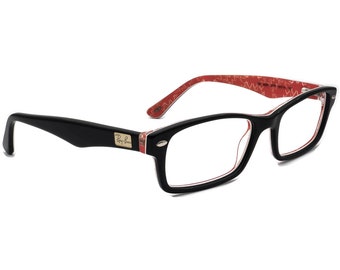 Ray-Ban Eyeglasses RB 5206 2479 Black on Red Rectangular Frame 52[]18 140