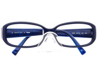 Fendi Women's Eyeglasses F983 424 Blue Rectangular Frame Italy 53
