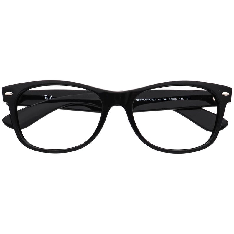 Gafas de sol Ray-Ban RB 2132 New Wayfarer 901/58 Cuadradas Negras Pulidas Italia 55 mm imagen 6