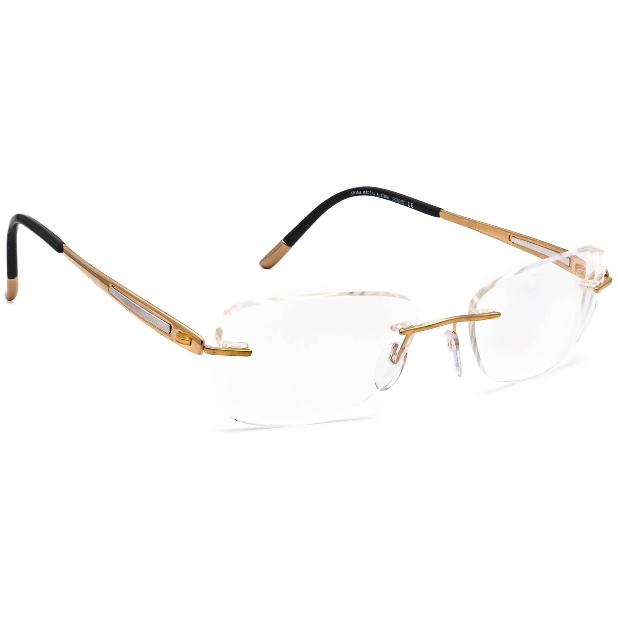 NWOT Ladies Gold Half Rim Frame Slim Arm Grey Lens Beauties Diva 5142 19, Vintage 90s Unique Silver & Gold Rimless Oval  main image 3