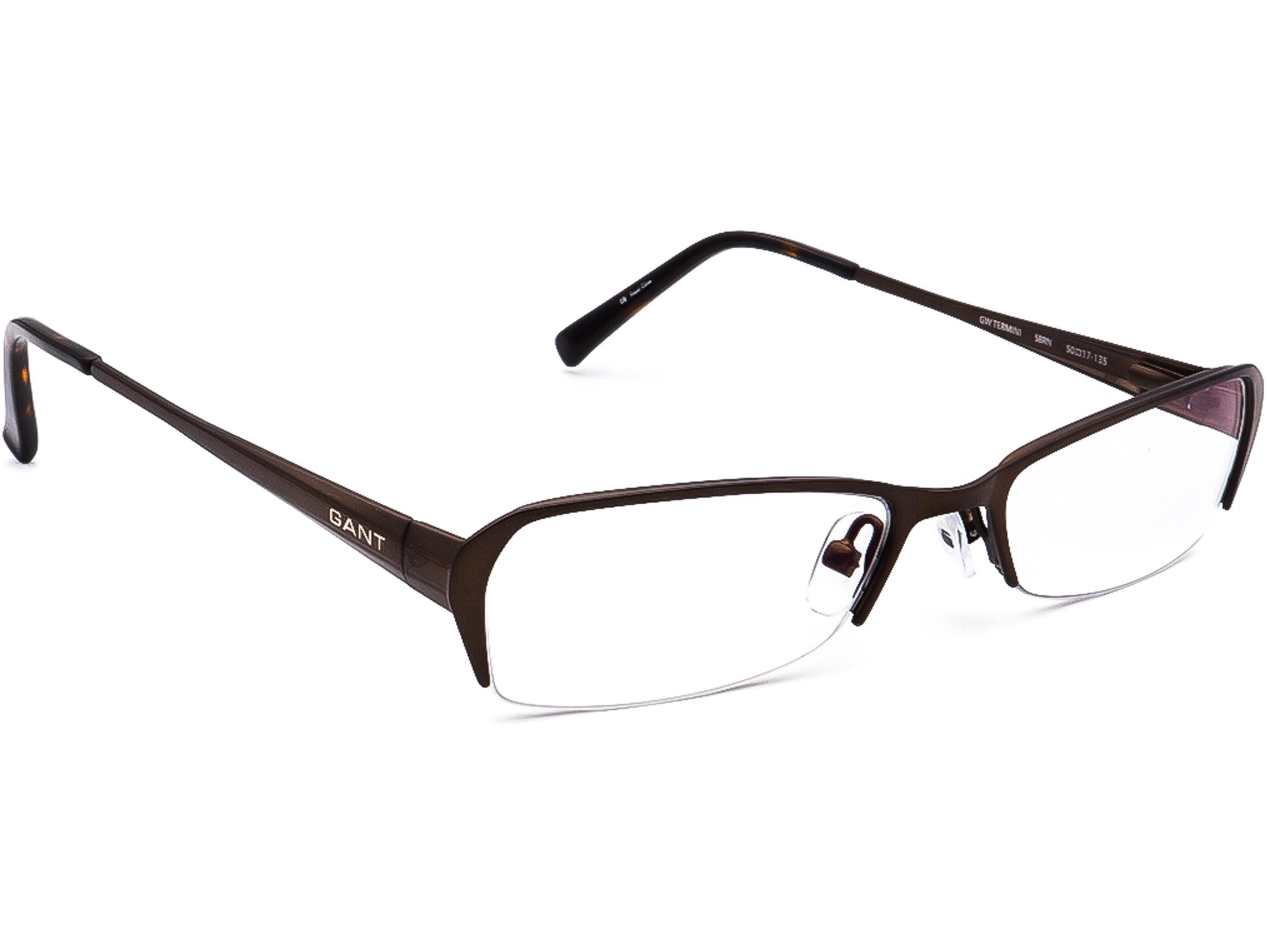 Gant Eyeglasses GW Termini SBRN Brown Half Rim Metal Frame  display picture 1