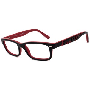 Ray-ban Small Eyeglasses RB 1535 3573 Black/red Rectangular Frame 4816 ...
