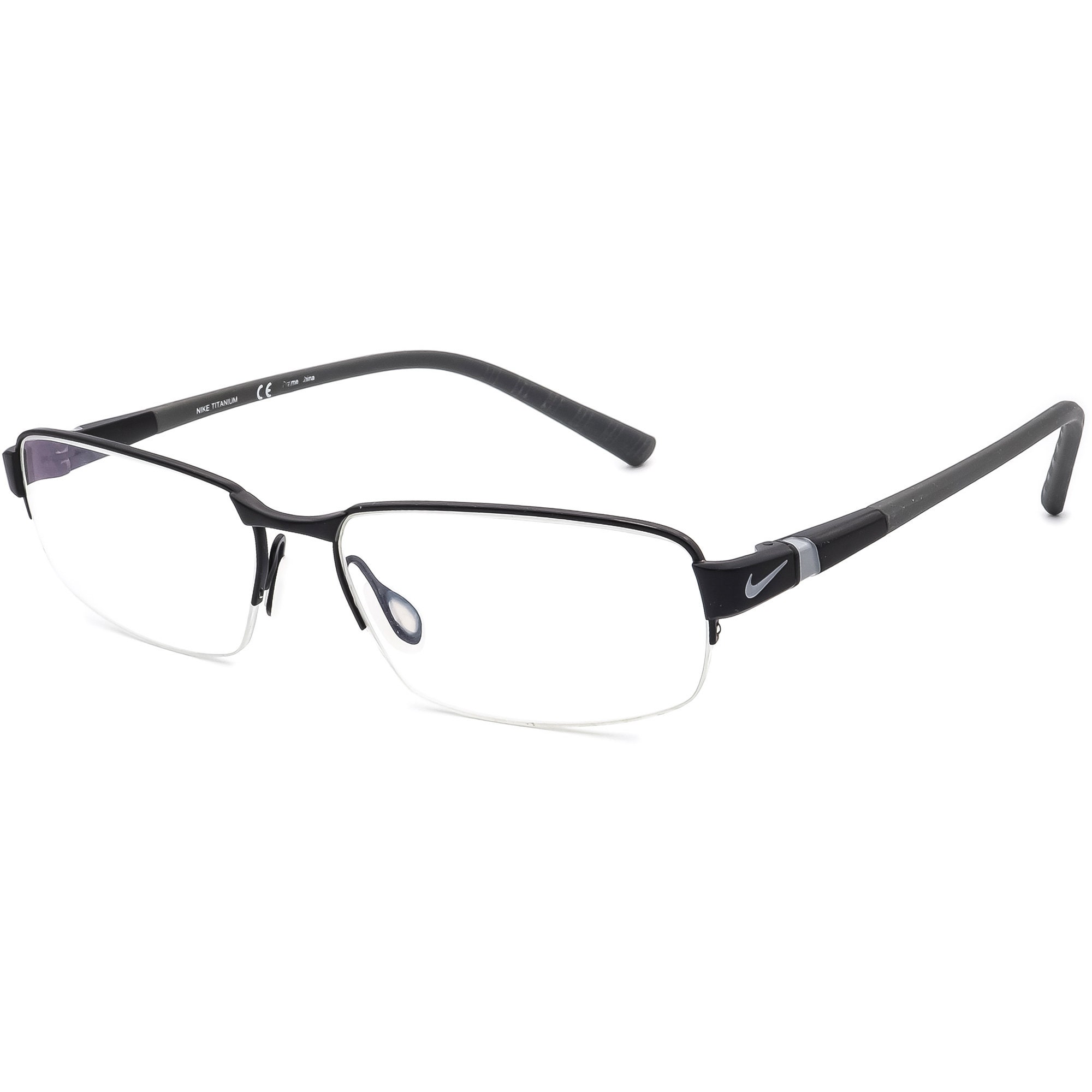 Zeeziekte Correctie eerlijk Nike Eyeglasses 6051 009 Titanium Black/matte Gray Half Rim - Etsy