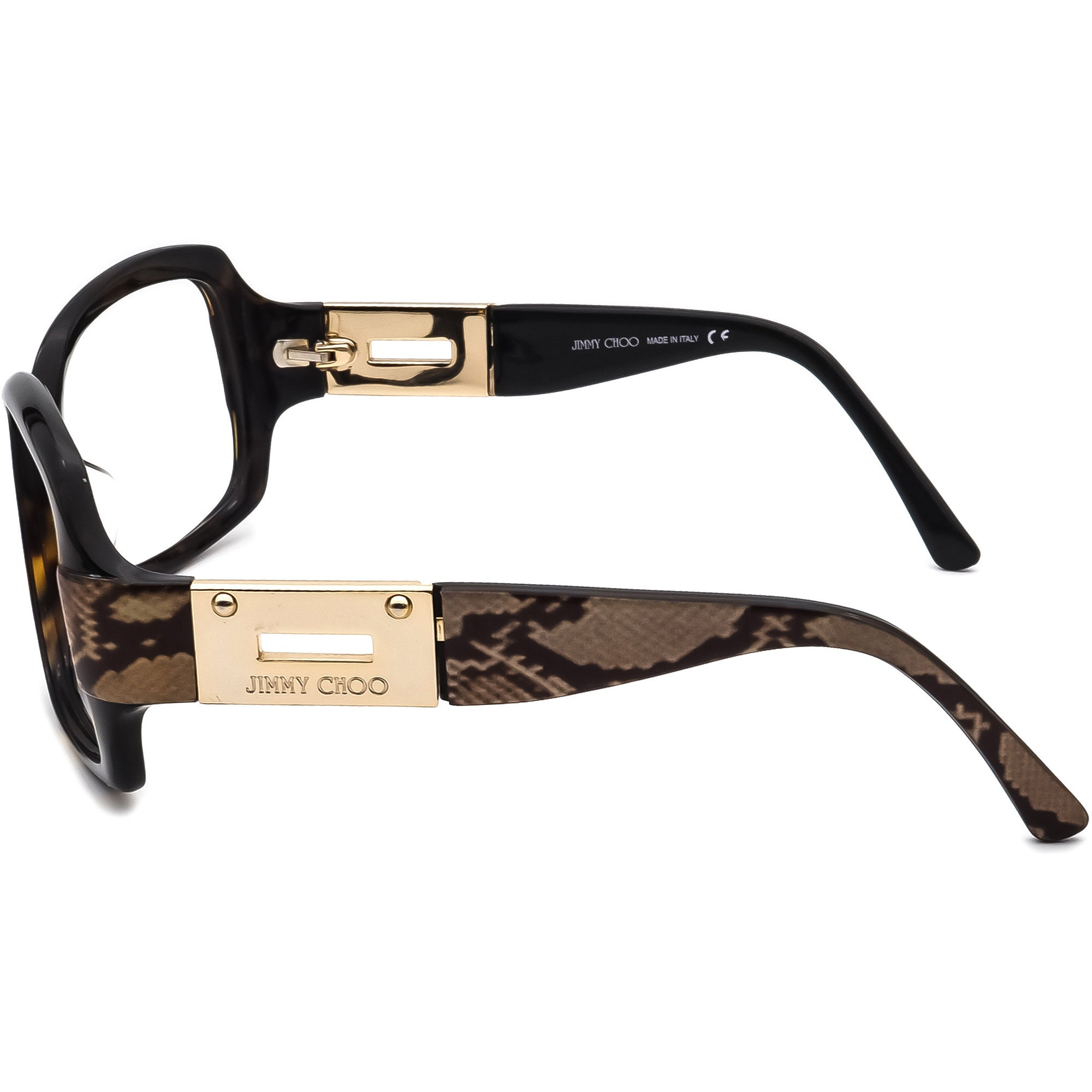 Jimmy Choo Sunglasses Frame Only Tortoise/snake Print/gold  display picture 3