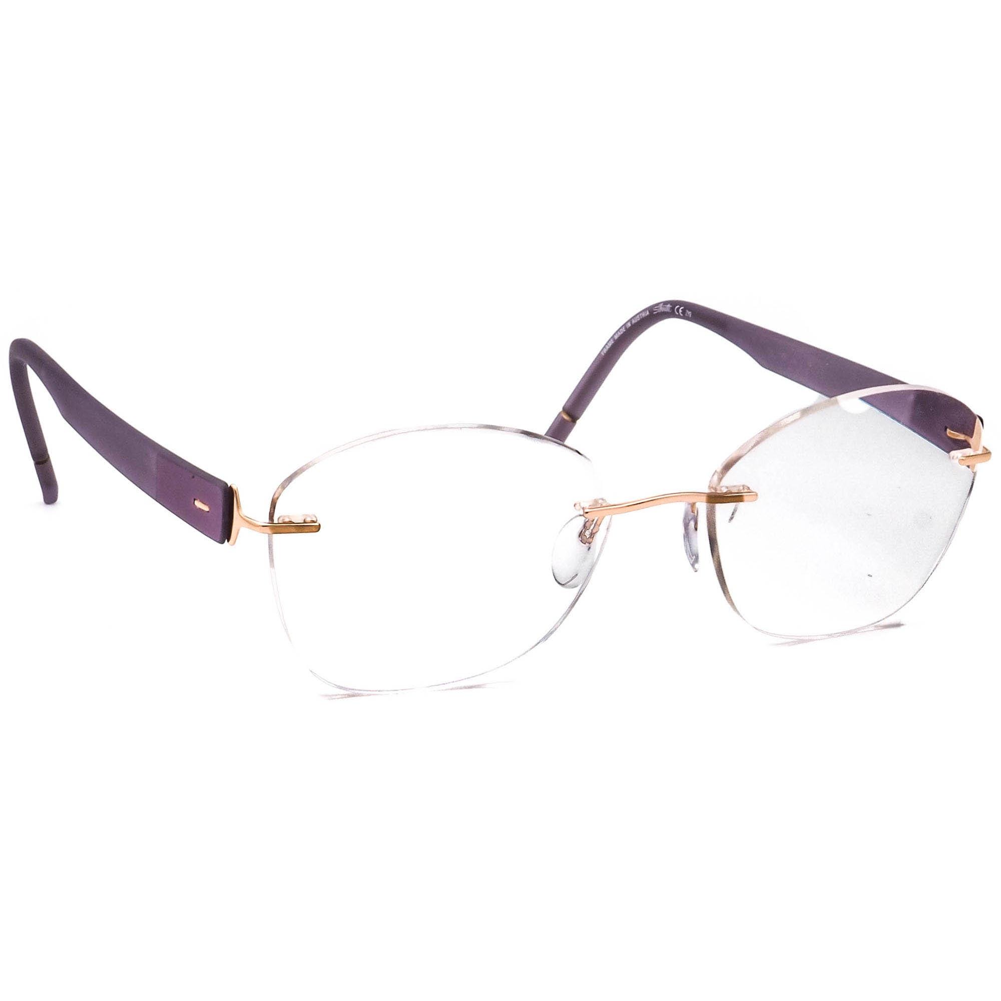 Silhouette Women's Eyeglasses 5553 70 3530 Sivista Rose Gold/ Matte Purple Rimless Frame Austria 53[]17 130