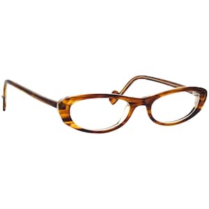Gafas de mujer Anne Et Valentin Roxy 0802 con montura de ojo de gato Havana con rayas pulidas, Francia 50[]19 135