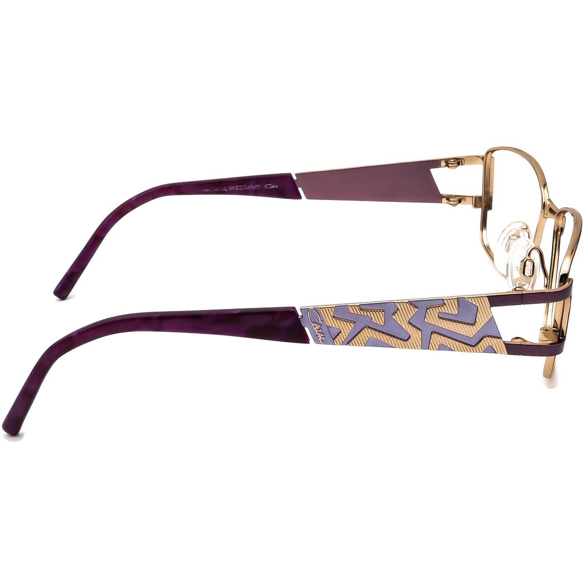 Cazal Women's Eyeglasses Purple/gold Rectangular Metal Etsy