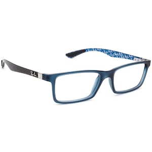 Óculos de grau masculinos Ray-Ban RB 8901 5262 em fibra de carbono azul fosco e armação retangular em fibra de carbono exposta 53[]17 145