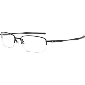 May include: Black metal frame eyeglasses with clear lenses. The frame has a thin, sleek design and a subtle silver accent on the temple.