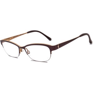 Occhiali da vista da donna Bevel 8642 Poppy GTSA Marrone Half Rim Montatura in metallo Giappone 5016 140 immagine 3