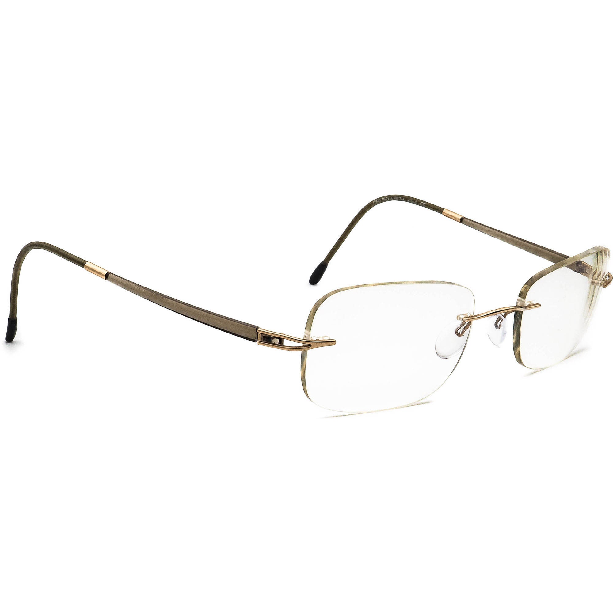 Silhouette Eyeglasses 7622 20 6051 Titan Gold/green Rimless - Etsy Denmark