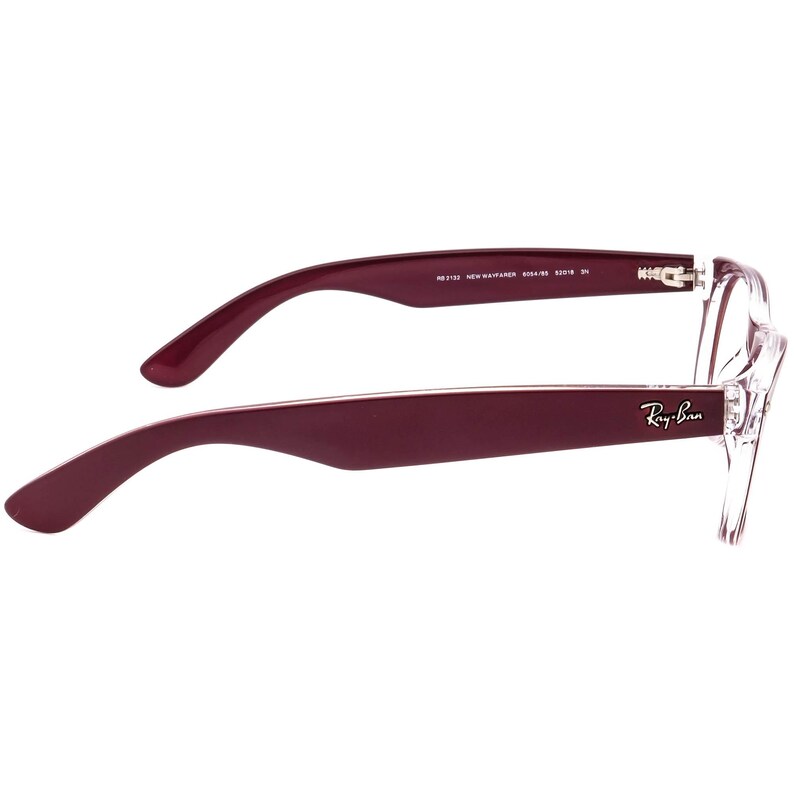 Ray-Ban Sonnenbrillenrahmen Nur RB 2132 New Wayfarer 6054/85 Matte Berry on Clear Square Italy 52 mm Bild 4